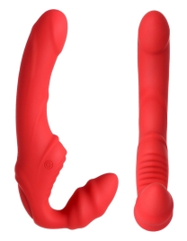 Страпон безремневой Black&Red с вибрацией